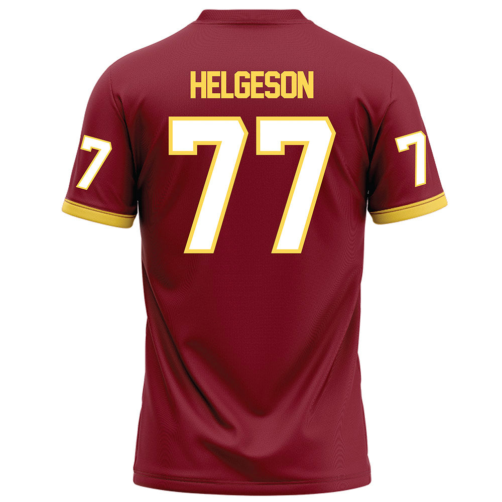 NSU - NCAA Football : Riley Helgeson - Maroon Football Jersey-1