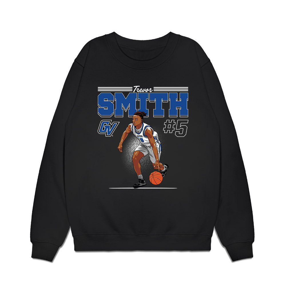 Grand Valley - NCAA Men's Basketball : Trevor Smith - Caricature Premium Crewneck Sweatshirt-0
