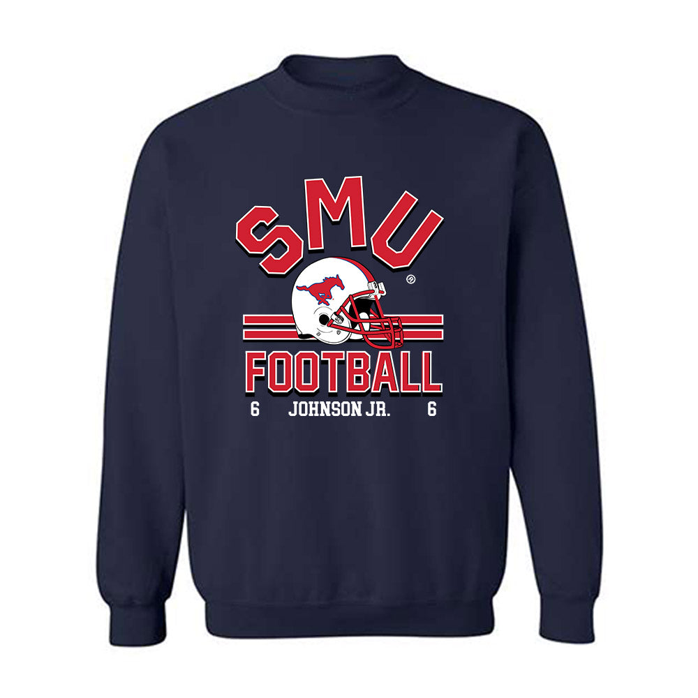 SMU - NCAA Football : Chris Johnson Jr. - Classic Fashion Shersey Crewneck Sweatshirt-0