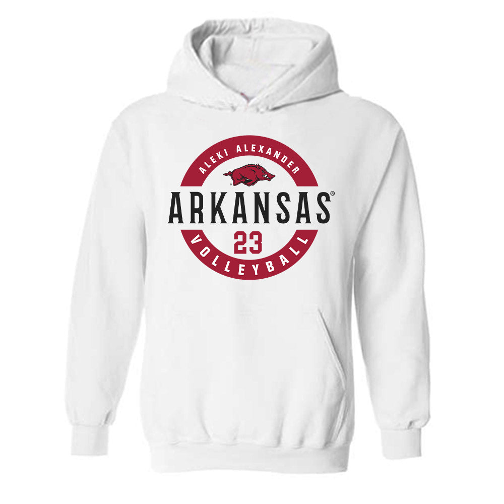 Arkansas - NCAA Women's Volleyball : Aleki Alexander - Classic Fashion Shersey Hooded Sweatshirt