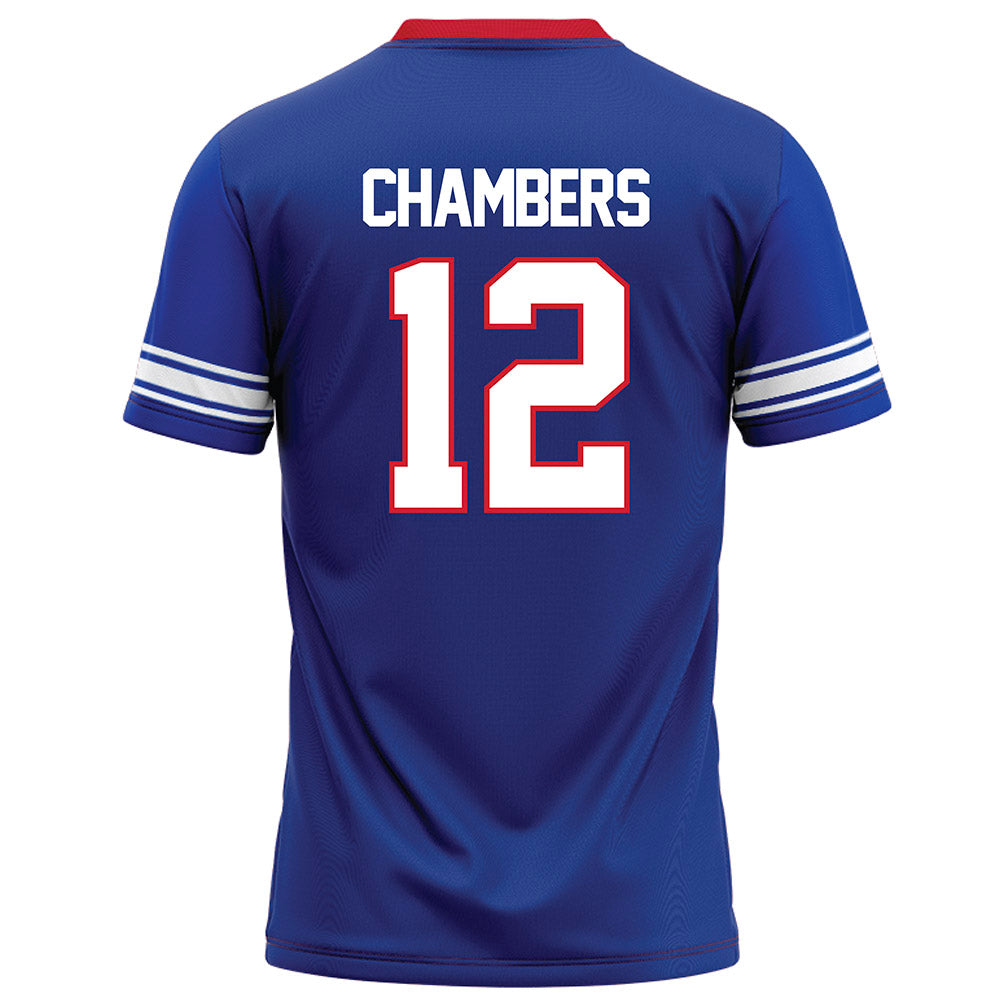 SMU - NCAA Football : Kyron Chambers - Blue Football Jersey-1