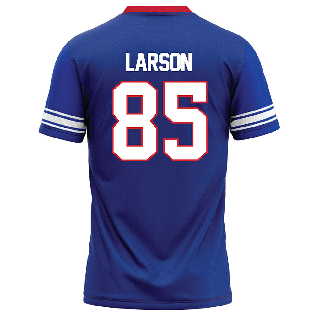 SMU - NCAA Football : James Larson - Blue Football Jersey-1
