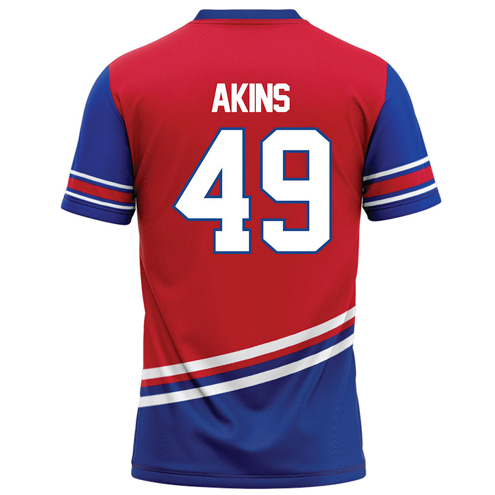 SMU - NCAA Football : nolan Akins - Red Football Jersey-1
