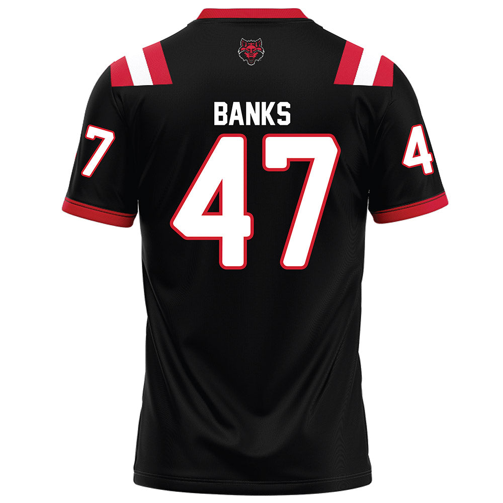 Arkansas State - NCAA Football : Lucas Banks - Black Football Jersey
