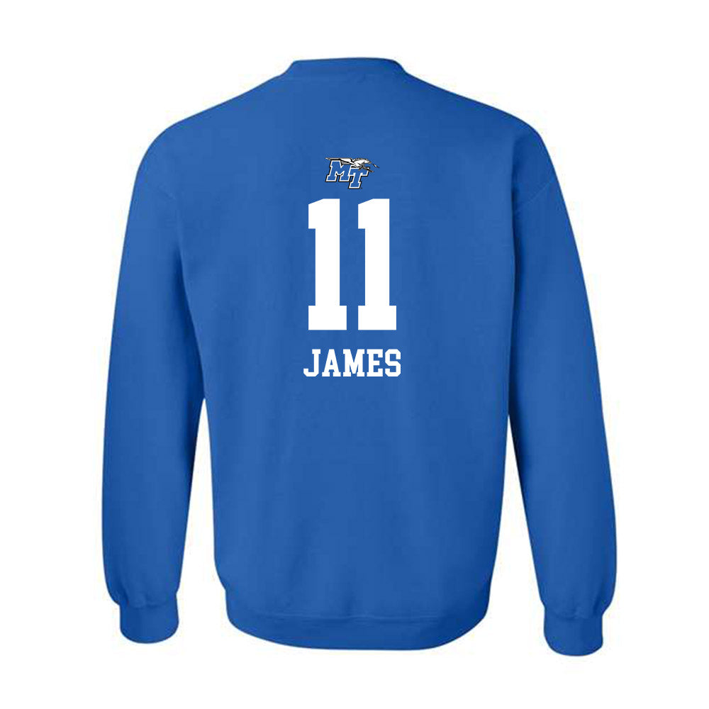 MTSU - NCAA Women's Volleyball : Khalia-Leigh James - Replica Shersey Crewneck Sweatshirt-1