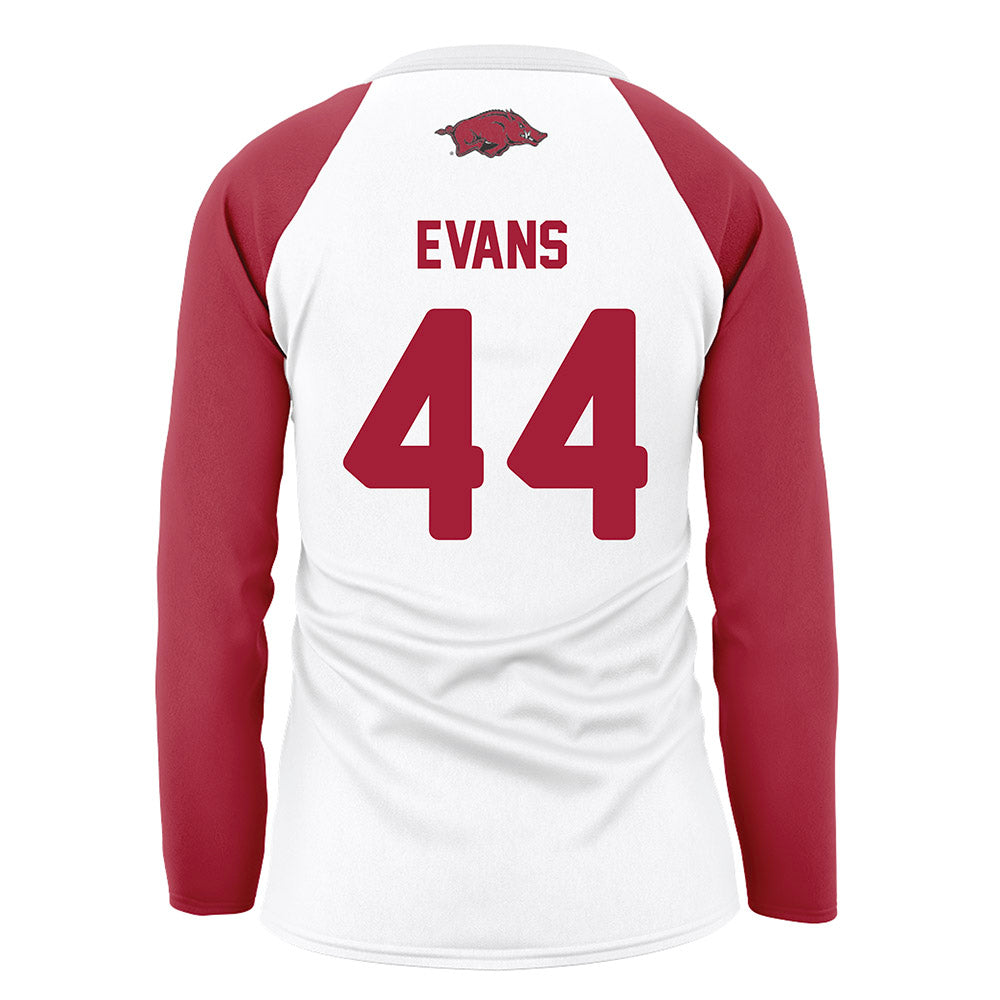 Arkansas - NCAA Women's Volleyball : Zoi Evans - White Volleyball Jersey