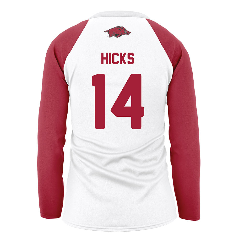 Arkansas - NCAA Women's Volleyball : Rosana Hicks - White Volleyball Jersey-1