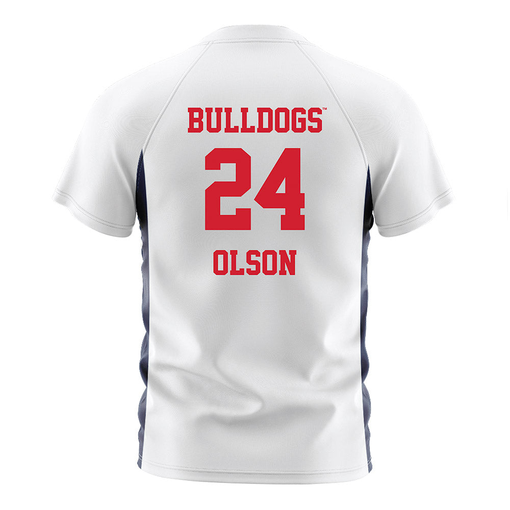 Gonzaga - NCAA Men's Soccer : Morgan Olson - White Soccer Jersey-1