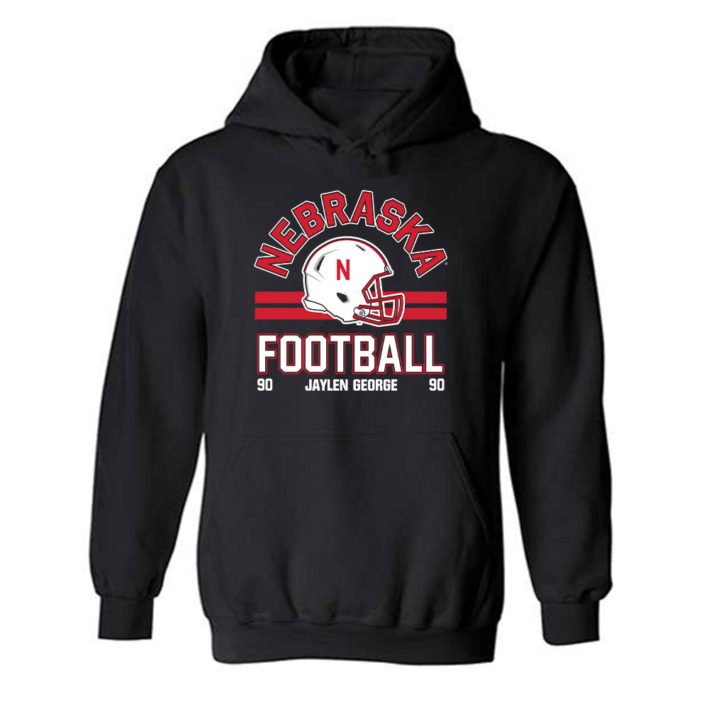 Nebraska - NCAA Football : Jaylen George - Fashion Shersey Hooded Sweatshirt-0
