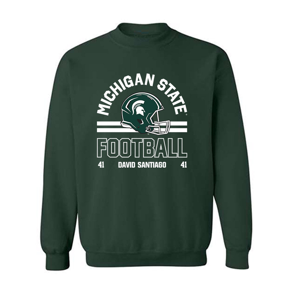 Michigan State - NCAA Football : David Santiago - Classic Fashion Shersey Crewneck Sweatshirt-0