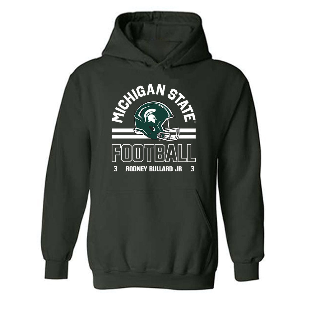 Michigan State - NCAA Football : Rodney Bullard Jr - Classic Fashion Shersey Hooded Sweatshirt-0