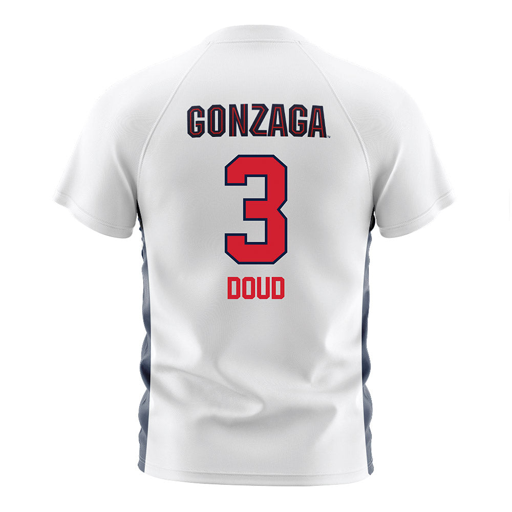 Gonzaga - NCAA Men's Soccer : Ethan Doud - White Soccer Jersey-1