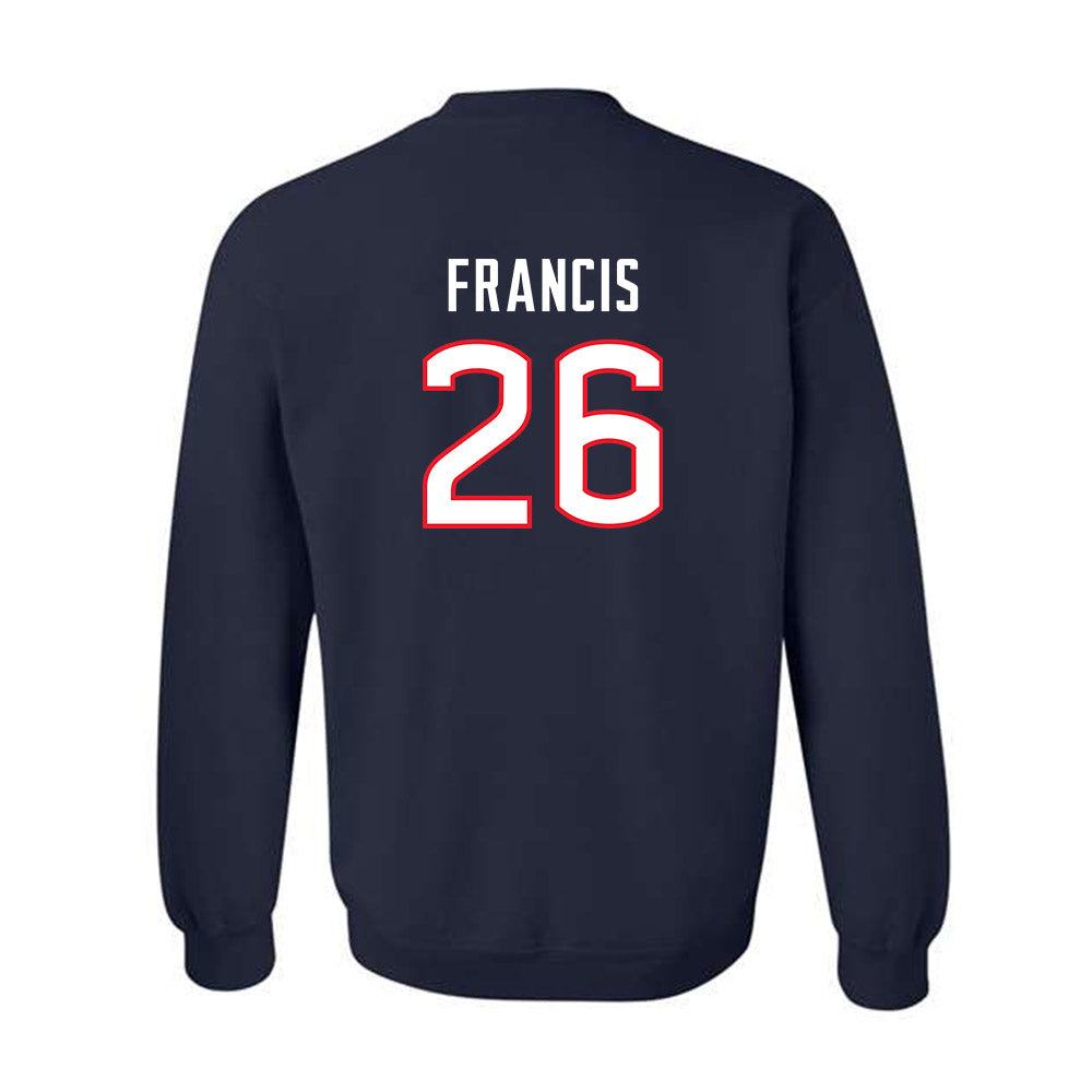 UConn - NCAA Men's Soccer : Sebastian Francis - Replica Shersey Crewneck Sweatshirt-1
