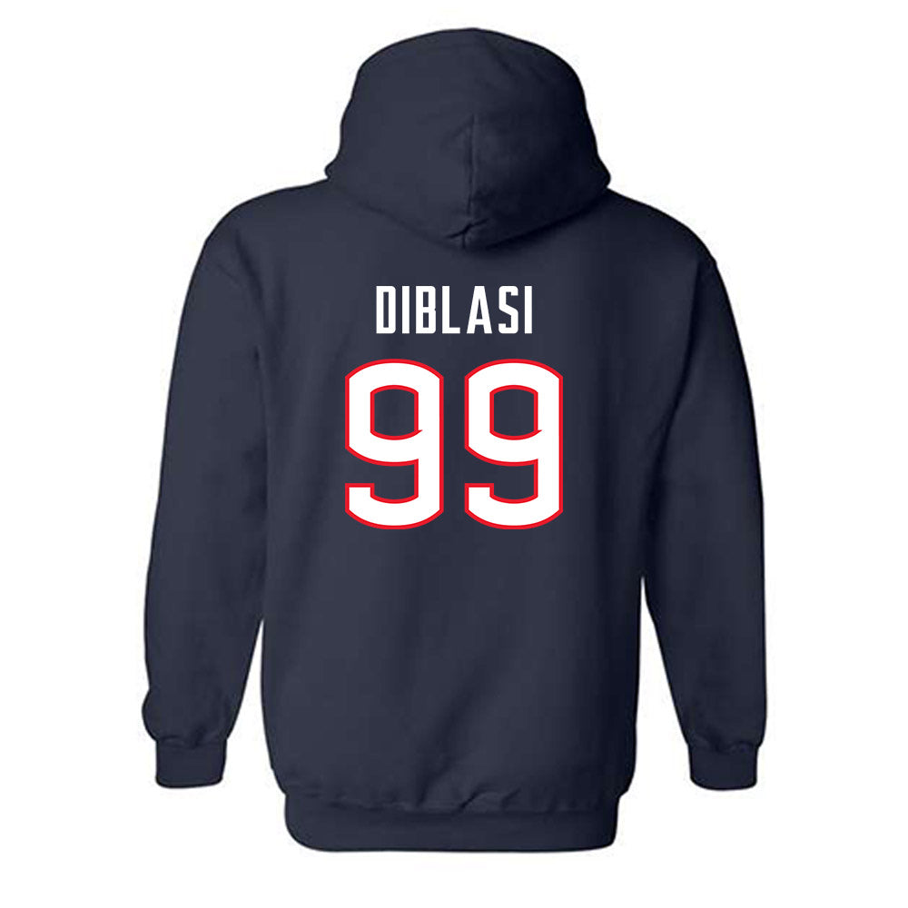 UConn - NCAA Women's Soccer : Elizabeth DiBlasi - Replica Shersey Hooded Sweatshirt-1