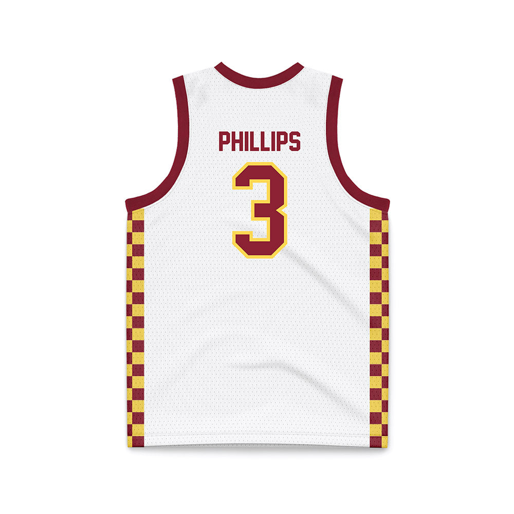 NSU - NCAA Men's Basketball : Brendan Phillips - White Basketball Jersey-1