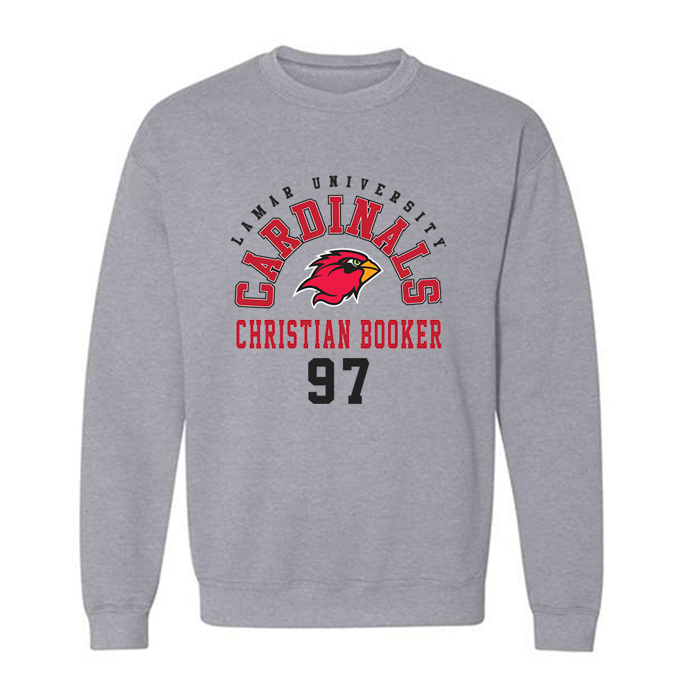 Lamar - NCAA Football : Christian Booker - Classic Fashion Shersey Crewneck Sweatshirt-0