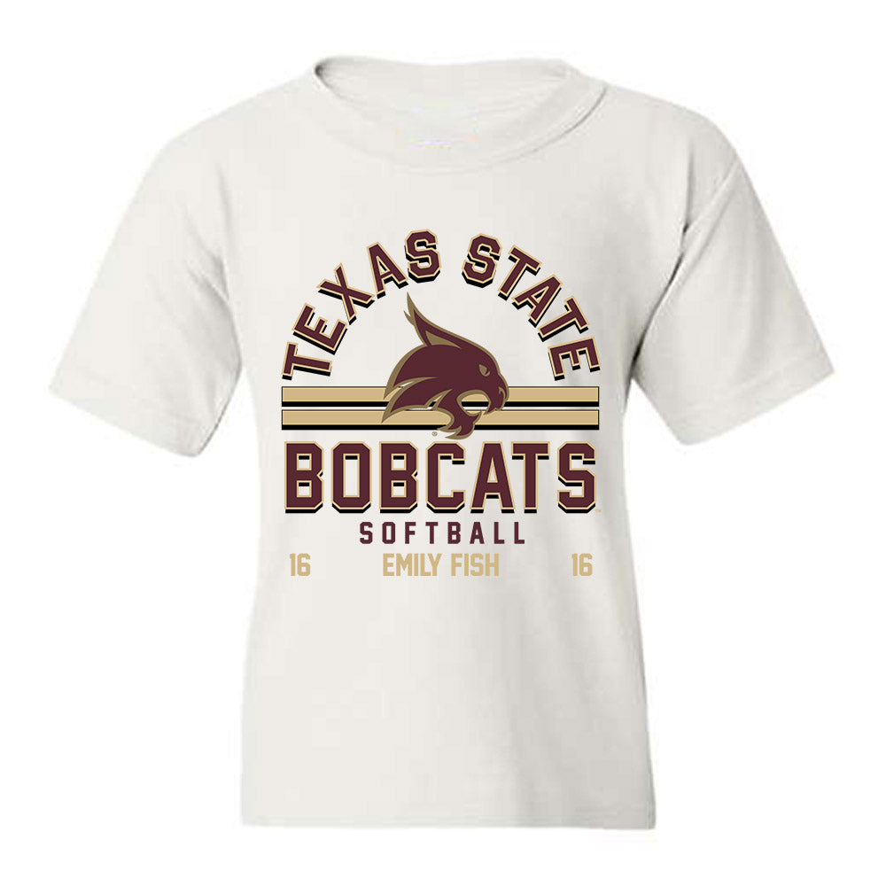 Texas State - NCAA Softball : Emily Fish - Classic Fashion Shersey Youth T-Shirt-0