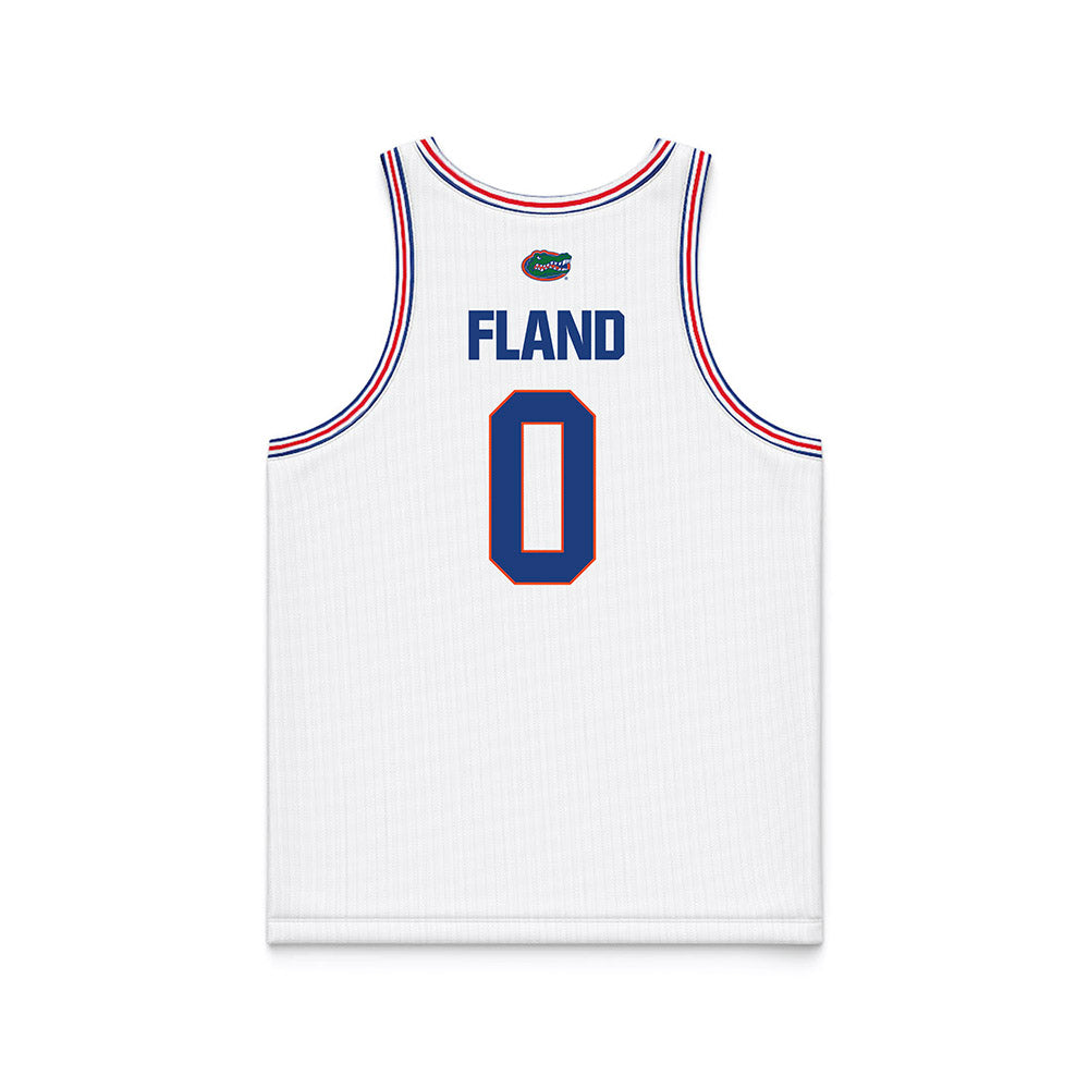 Florida - NCAA Men's Basketball : Johnuel Fland - White Basketball Jersey-1
