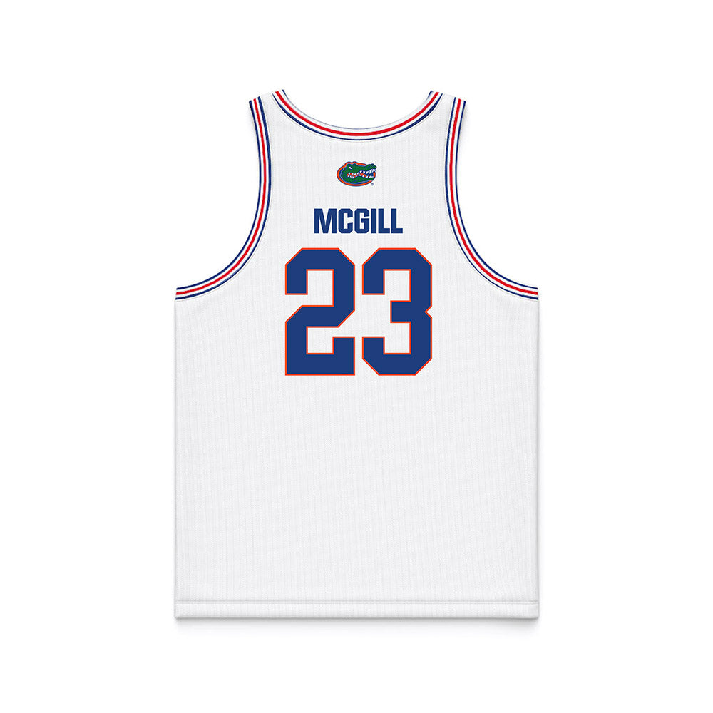Florida - NCAA Women's Basketball : Alivia McGill - White Basketball Jersey