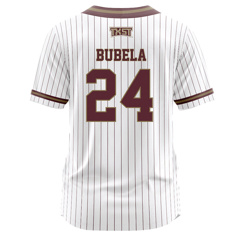 Texas State - NCAA Softball : Kate Bubela - White Pinstripe Jersey