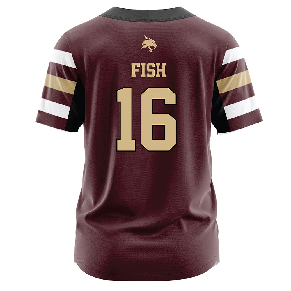 Texas State - NCAA Softball : Emily Fish - Maroon Jersey