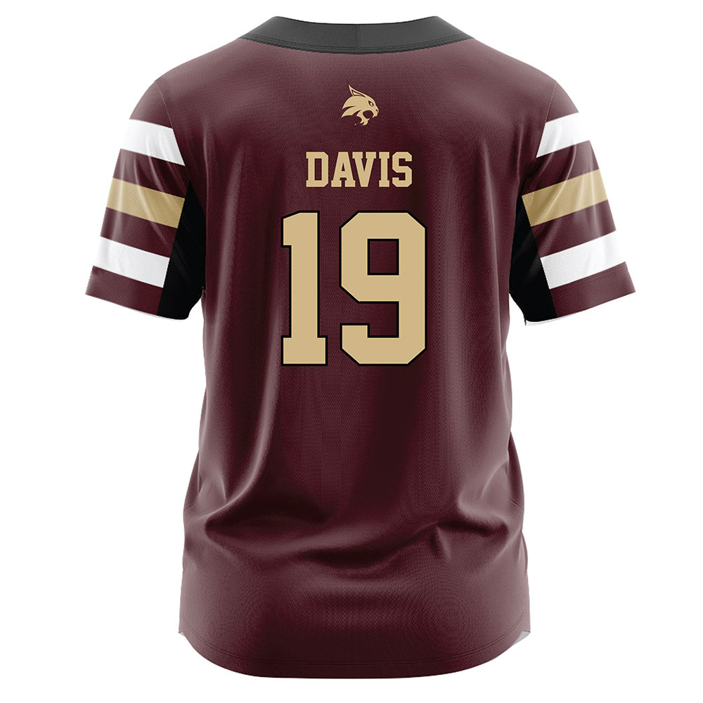 Texas State - NCAA Softball : Chesney Davis - Maroon Jersey-1