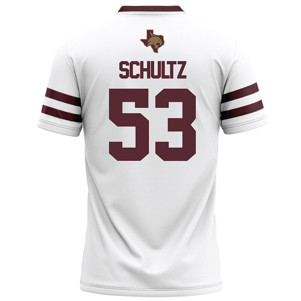 Texas State - NCAA Football : Cam Schultz - White Football Jersey-1