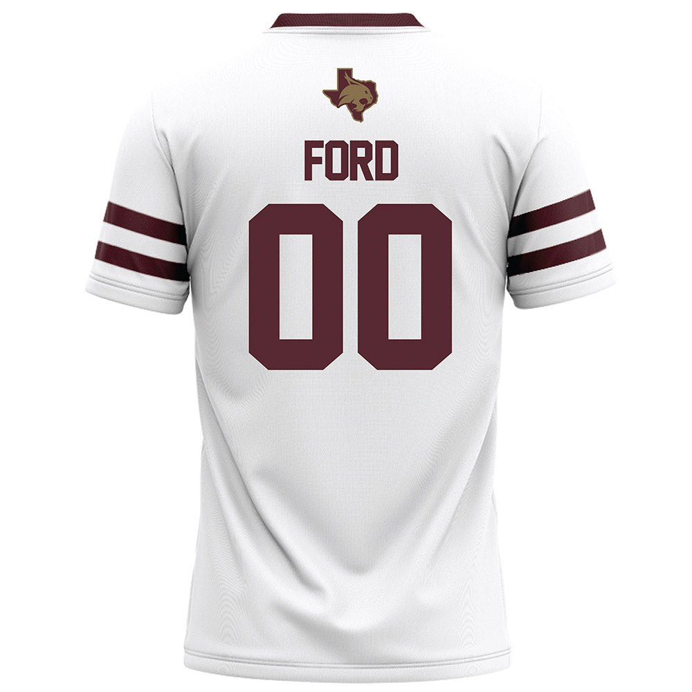 Texas State - NCAA Football : Noah Ford - White Football Jersey-1