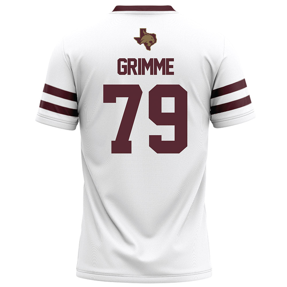 Texas State - NCAA Football : Alan Grimme - White Football Jersey-1
