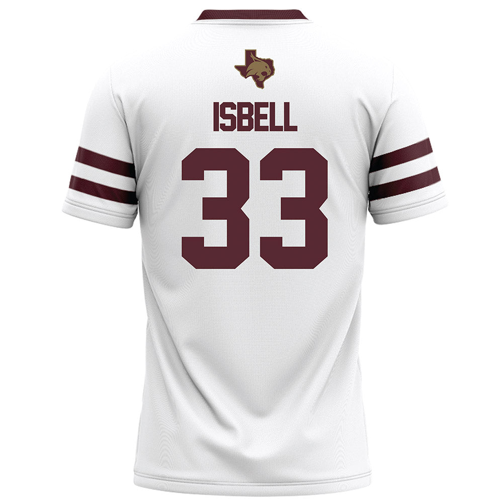 Texas State - NCAA Football : Blake Isbell - White Football Jersey-1