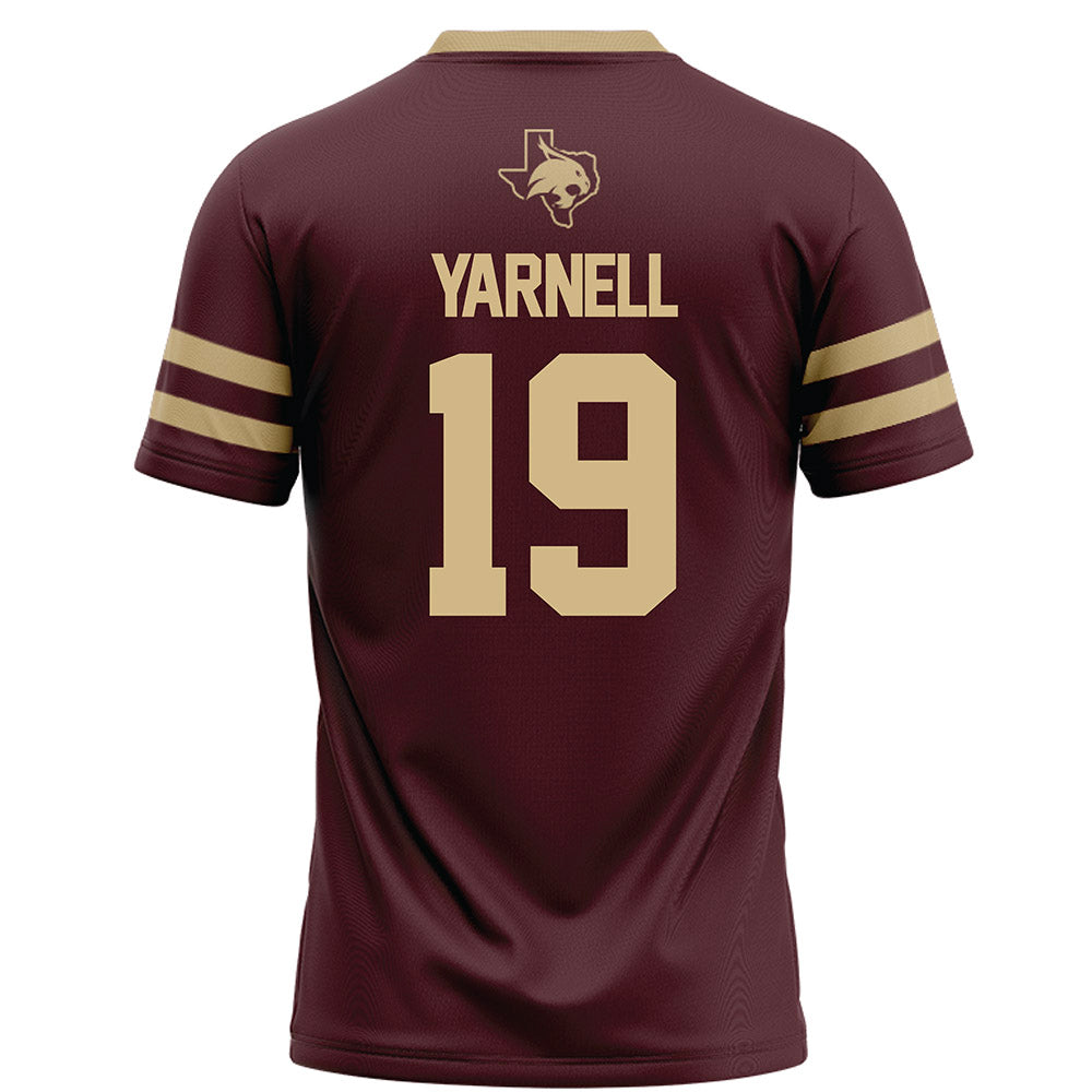 Texas State - NCAA Football : Nathaniel Yarnell - Maroon Football Jersey-1