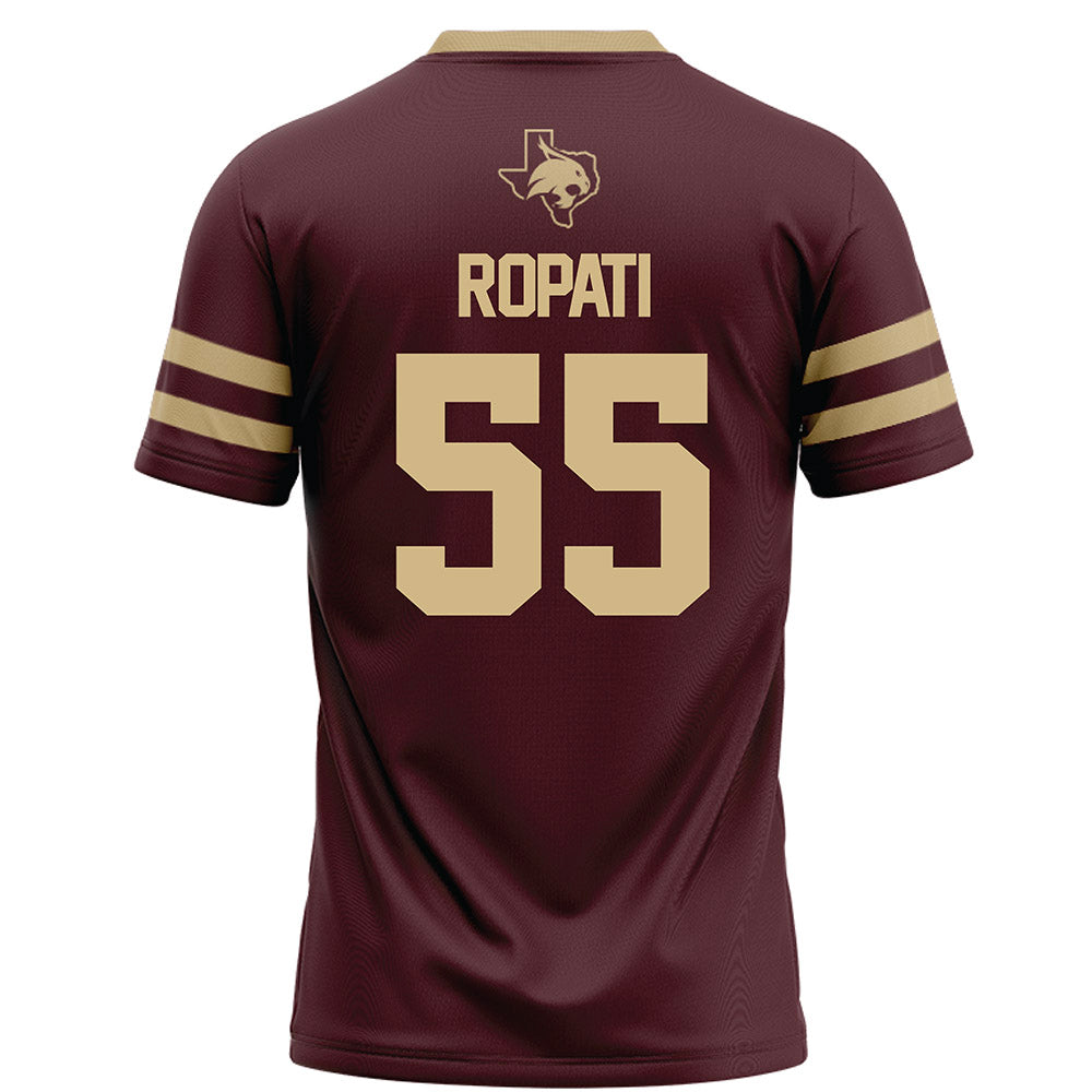 Texas State - NCAA Football : Etueni Ropati - Maroon Football Jersey-1