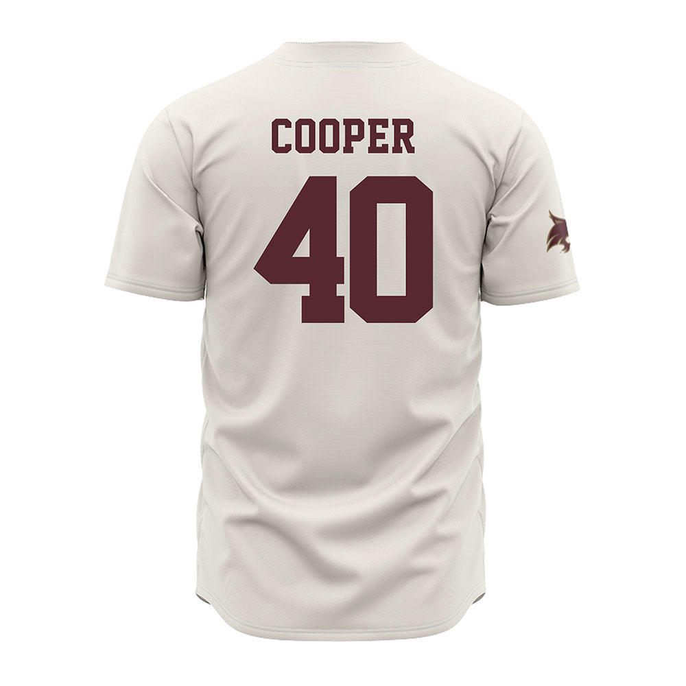 Texas State - NCAA Baseball : Wade Cooper - Cream Jersey-1