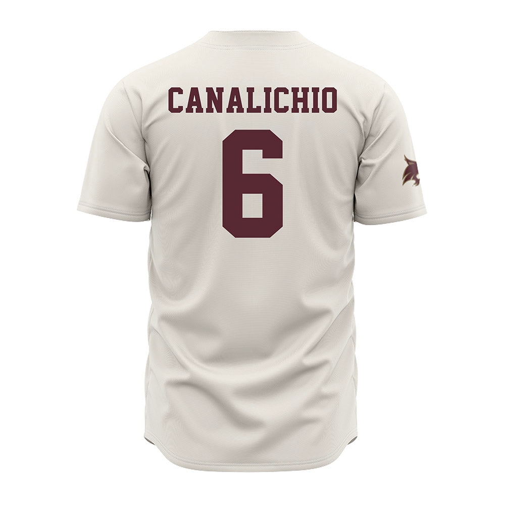 Texas State - NCAA Baseball : Will Canalichio - Cream Jersey-1