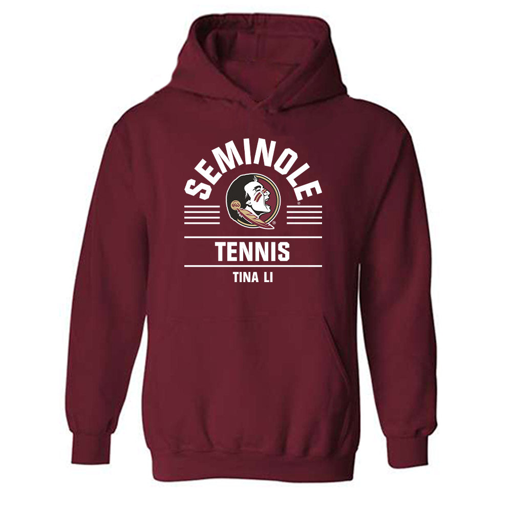 FSU - NCAA Women's Tennis : Tina Li - Classic Fashion Shersey Hooded Sweatshirt-0