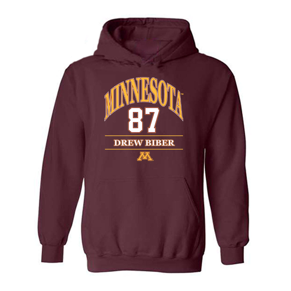 Minnesota - NCAA Football : Drew Biber - Classic Fashion Shersey Hooded Sweatshirt-0
