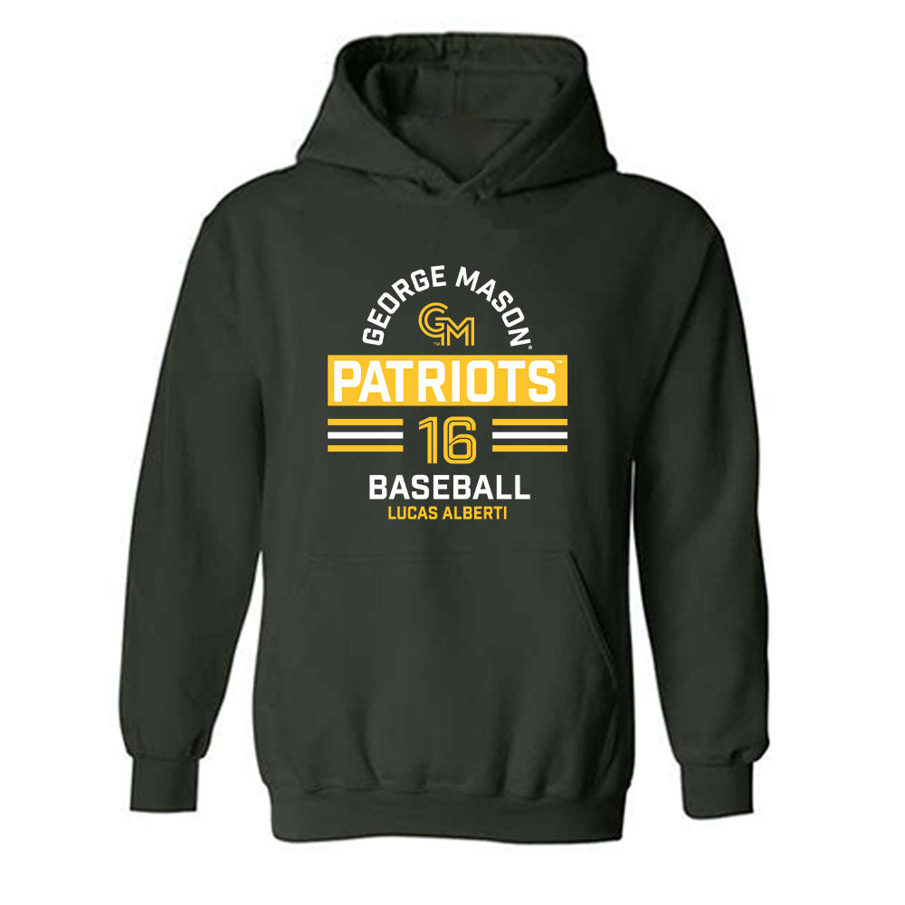 GMU - NCAA Baseball : Lucas Alberti - Classic Fashion Shersey Hooded Sweatshirt-0
