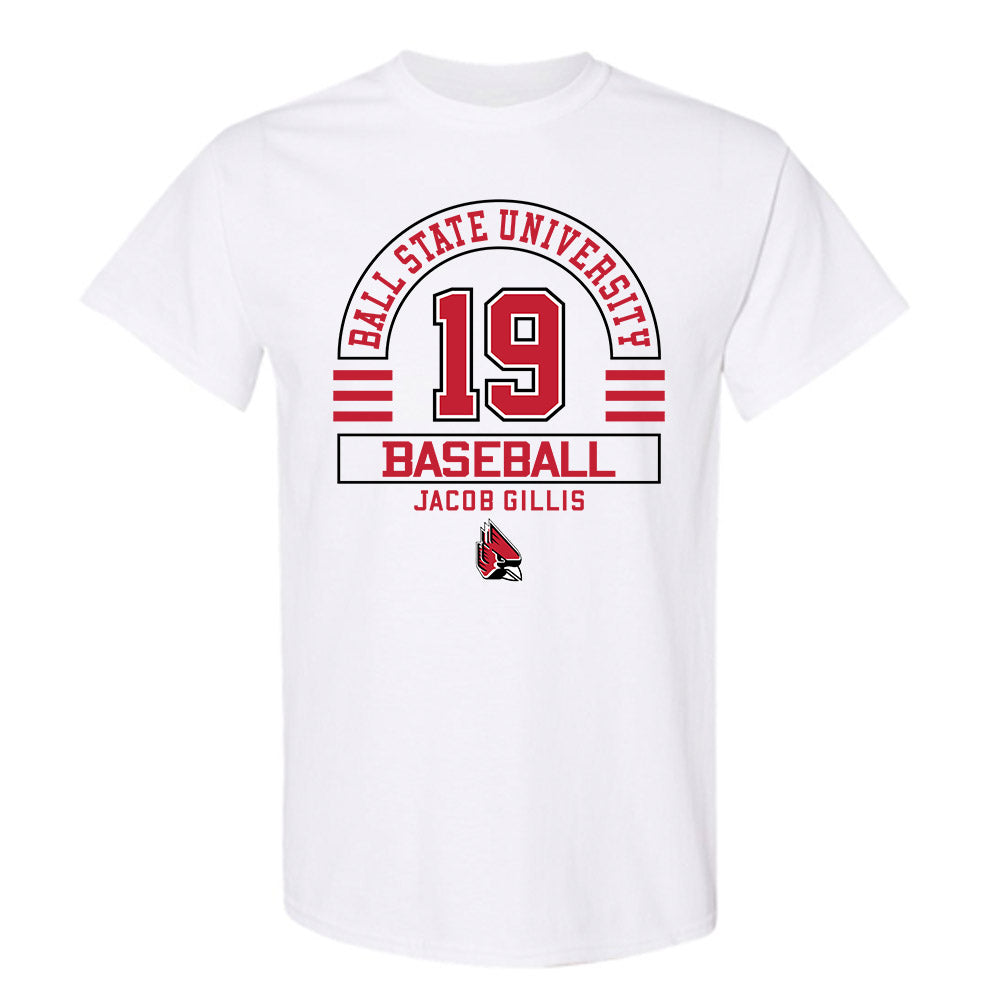 Ball State - NCAA Baseball : Jacob Gillis - Classic Fashion Shersey T-Shirt-0