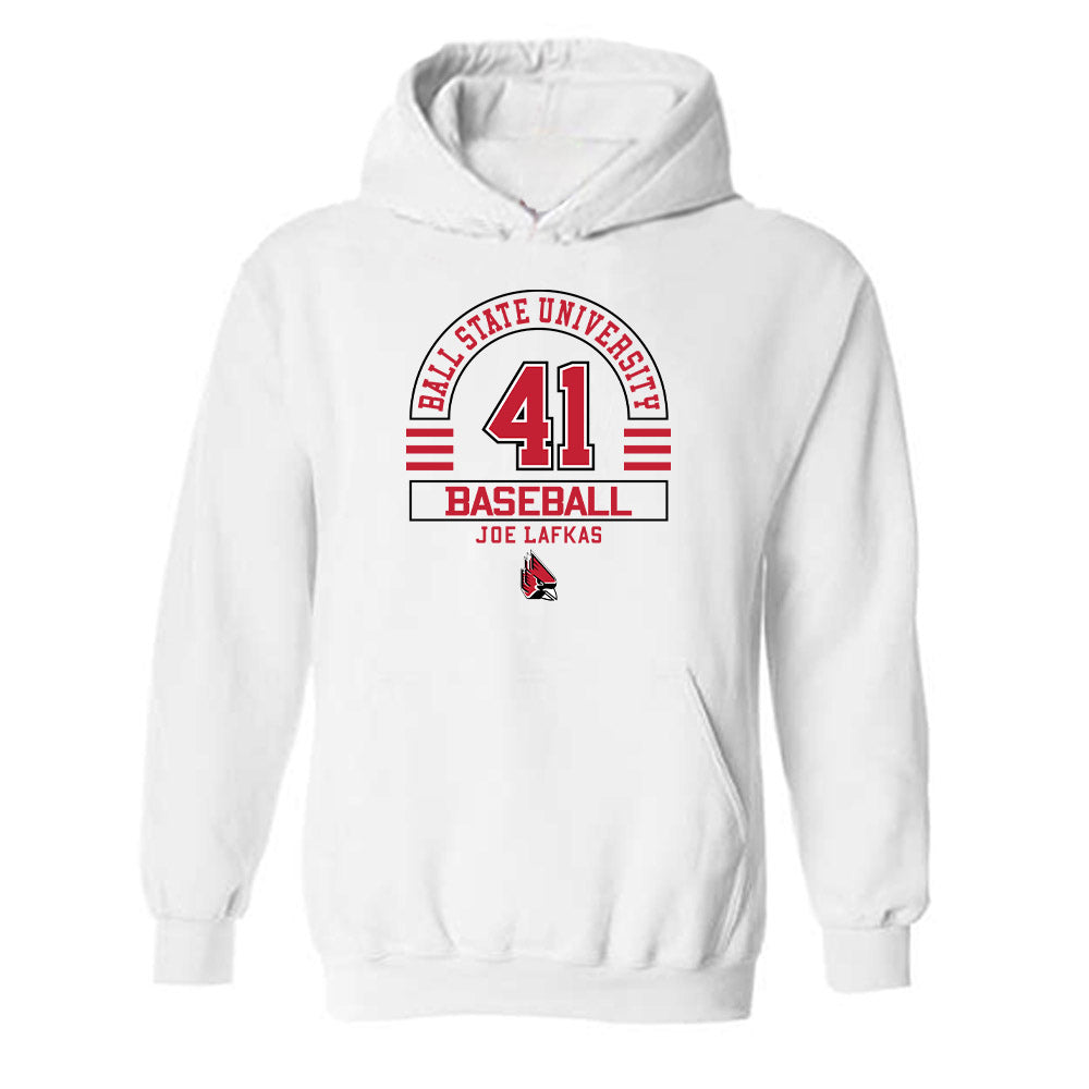 Ball State - NCAA Baseball : Joe Lafkas - Classic Fashion Shersey Hooded Sweatshirt-0