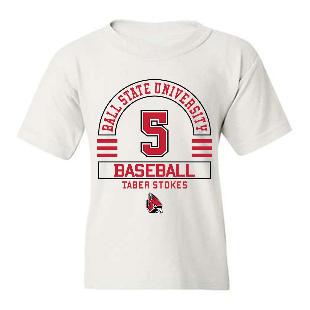 Ball State - NCAA Baseball : Taber Stokes - Classic Fashion Shersey Youth T-Shirt-0
