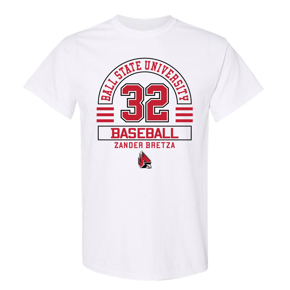 Ball State - NCAA Baseball : Zander Bretza - Classic Fashion Shersey T-Shirt-0