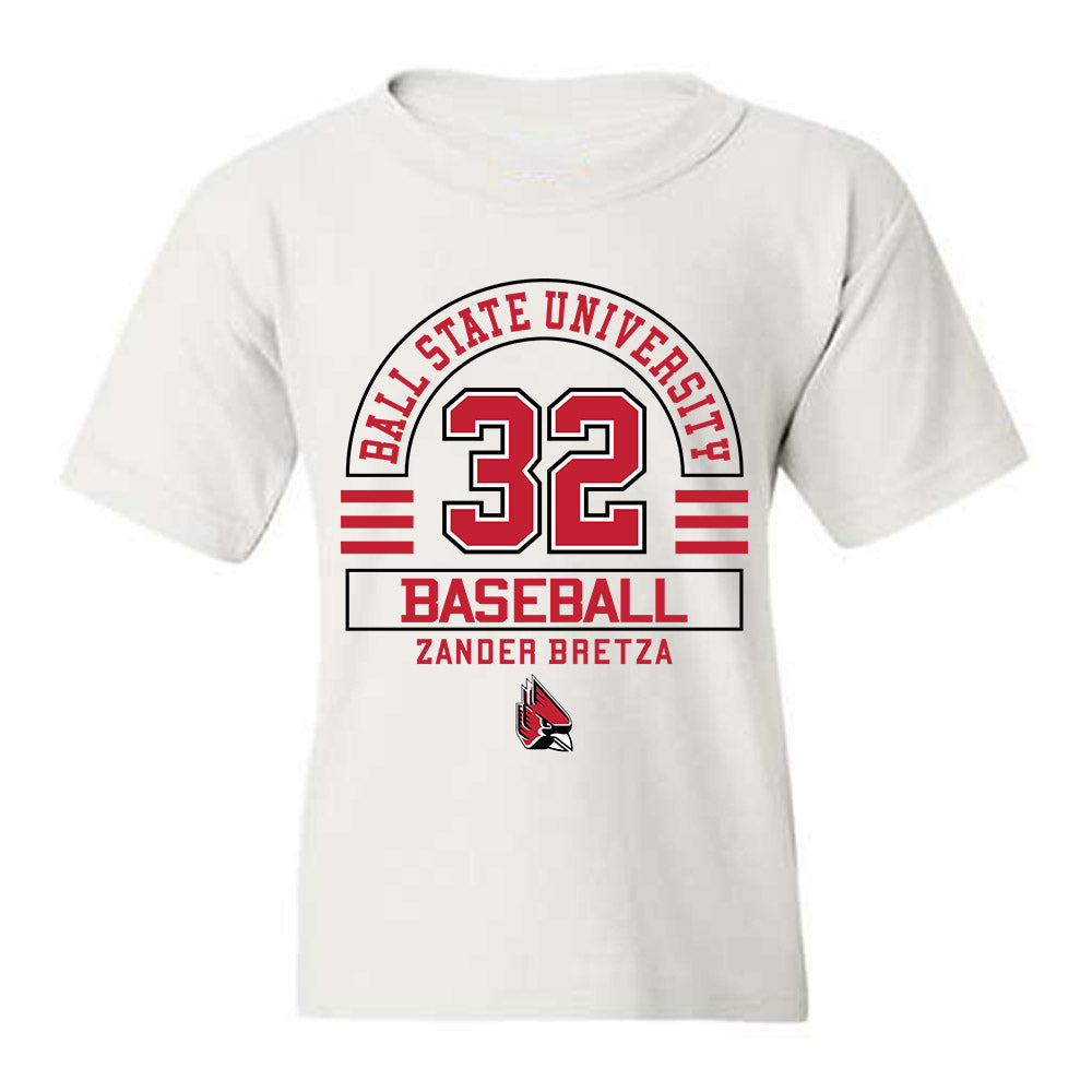 Ball State - NCAA Baseball : Zander Bretza - Classic Fashion Shersey Youth T-Shirt-0