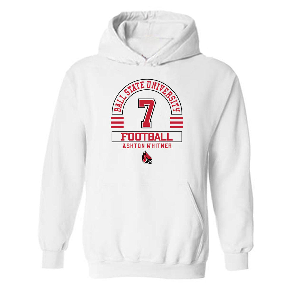 Ball State - NCAA Football : Ashton Whitner - Classic Fashion Shersey Hooded Sweatshirt-0