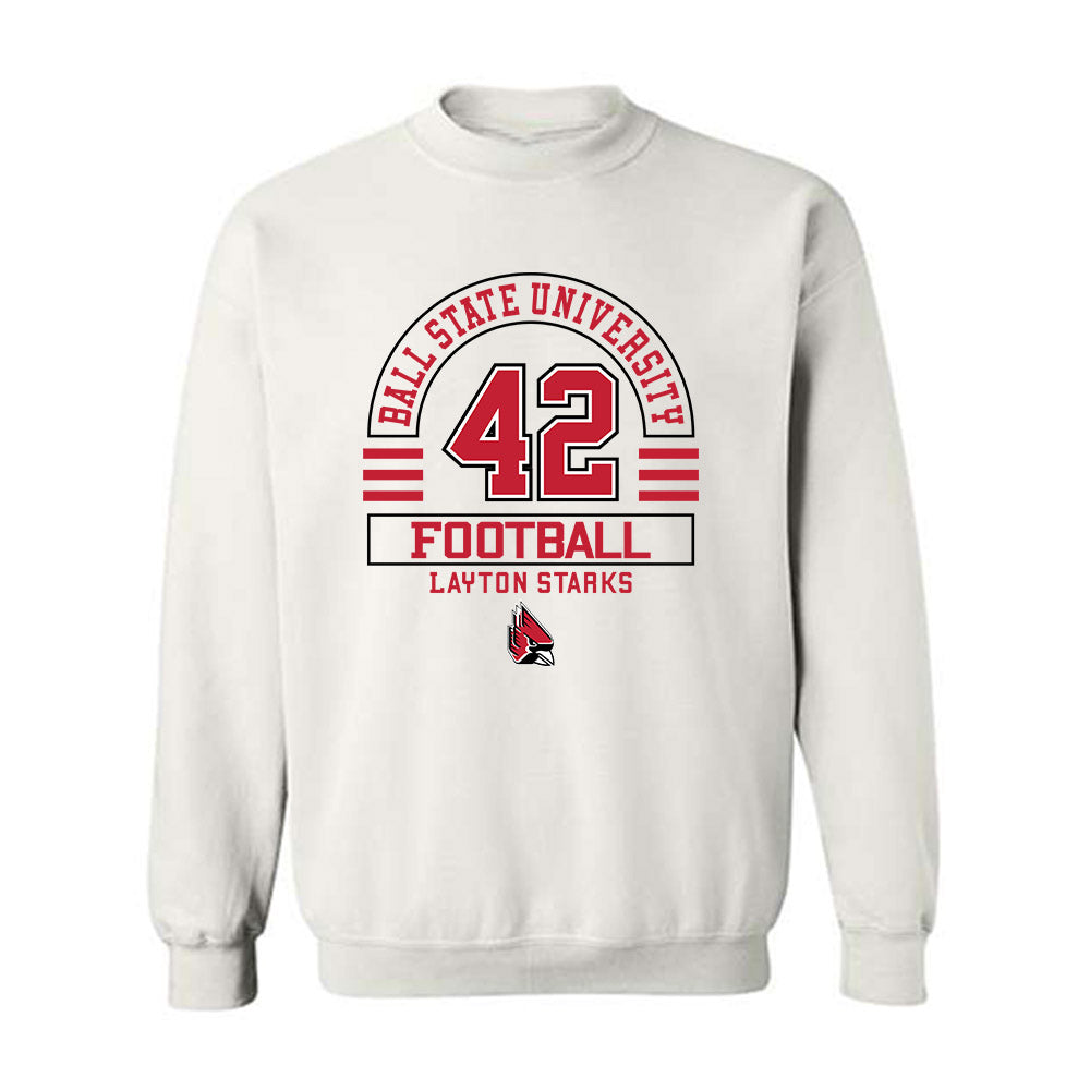 Ball State - NCAA Football : Layton Starks - Classic Fashion Shersey Crewneck Sweatshirt-0
