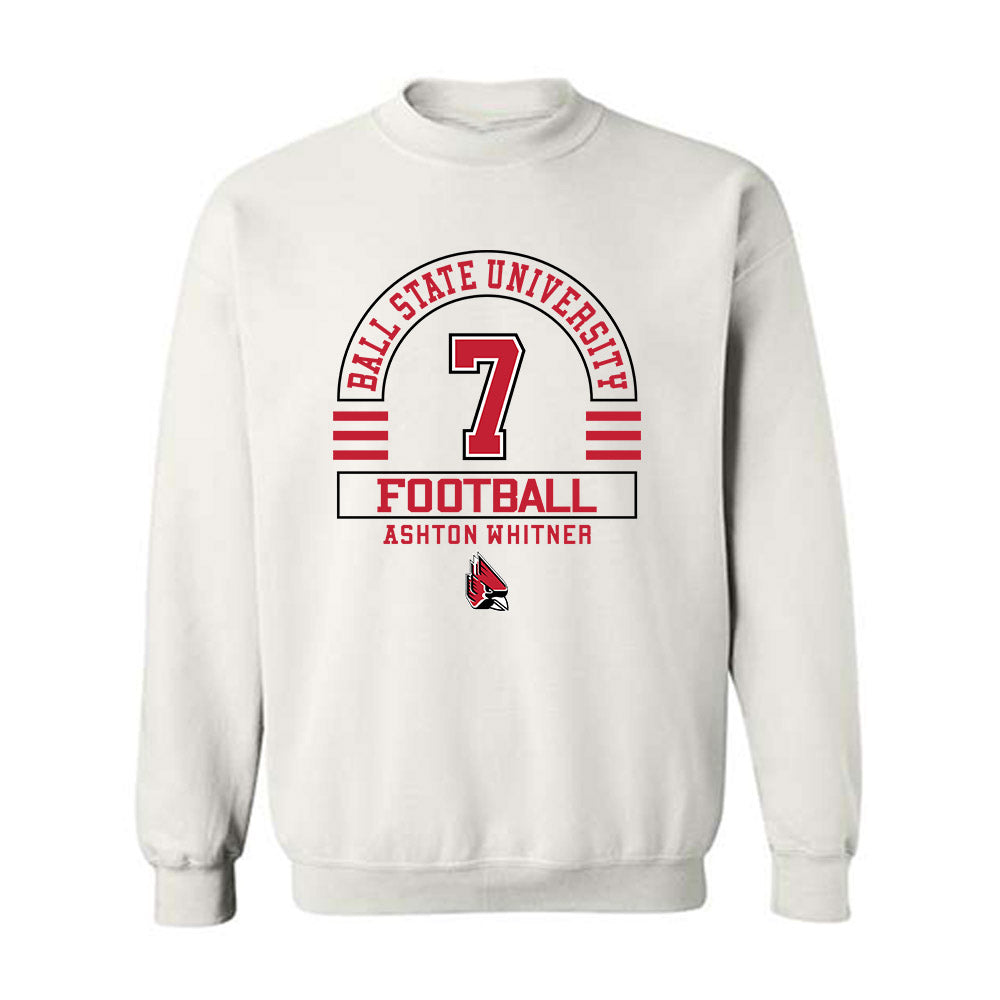 Ball State - NCAA Football : Ashton Whitner - Classic Fashion Shersey Crewneck Sweatshirt-0