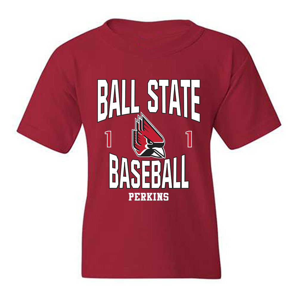 Ball State - NCAA Baseball : Maalik Perkins - Classic Fashion Shersey Youth T-Shirt-0