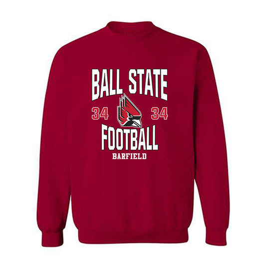 Ball State - NCAA Football : Rico Barfield - Crewneck Sweatshirt Classic Fashion Shersey