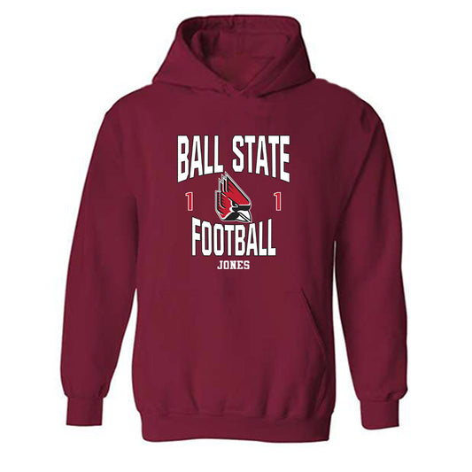 Ball State - NCAA Football : Nic Jones - Hooded Sweatshirt Classic Fashion Shersey