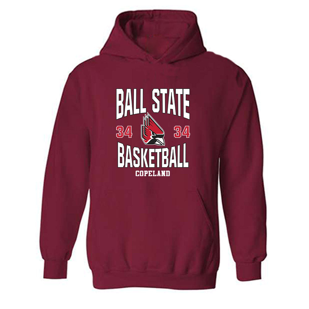 Ball State - NCAA Men's Basketball : Preston Copeland - Classic Fashion Shersey Hooded Sweatshirt-0