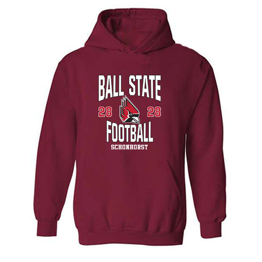 Ball State - NCAA Football : Blair Schonhorst - Hooded Sweatshirt Classic Fashion Shersey